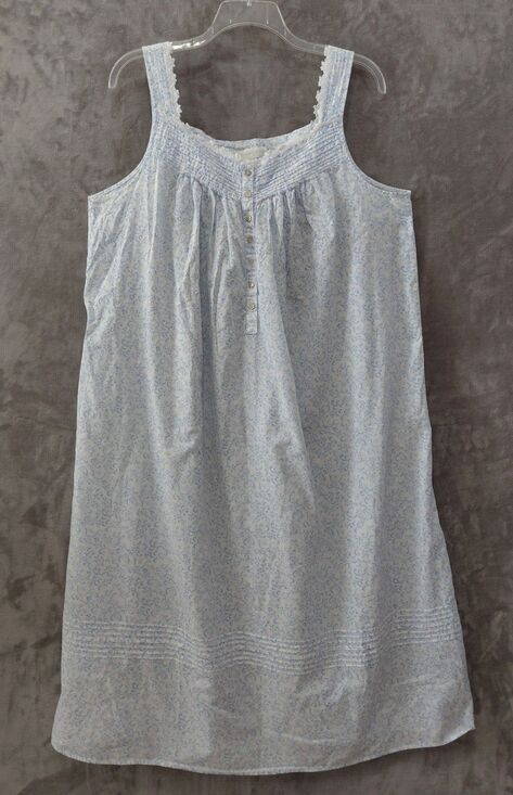 Eileen West Other - Eileen West Pintuck Nightgown Women's 1X Blue Dainty Cottagecore Cotton Ballet